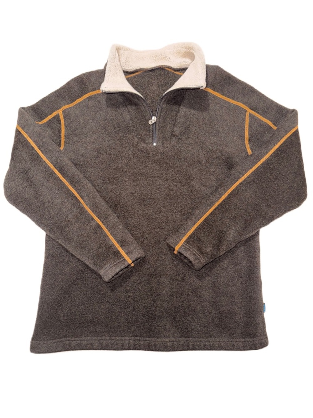 Kuhl Europa Large Men Quarter-Zip Fleece Pullover Brown Sweater EUC